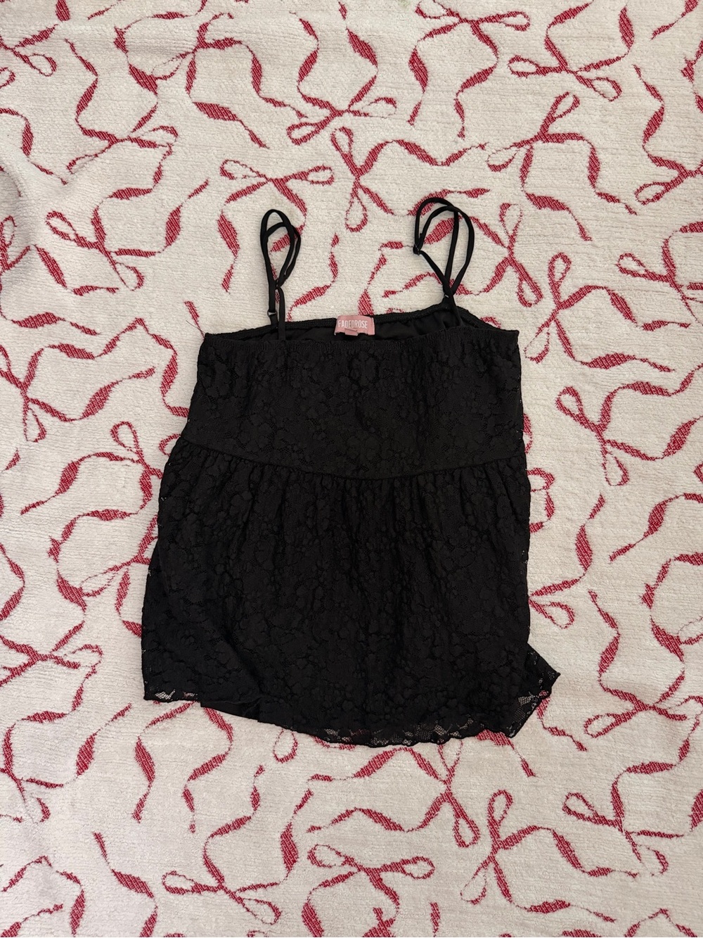 Black Lace Spaghetti-Strap Crop Top